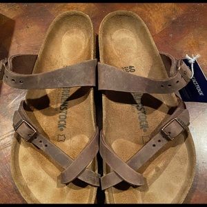 Birkenstock Mayari sandal sz40 - Oiled Leather Tobacco Brown